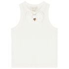 Girls White Bow Top, 1, hi-res
