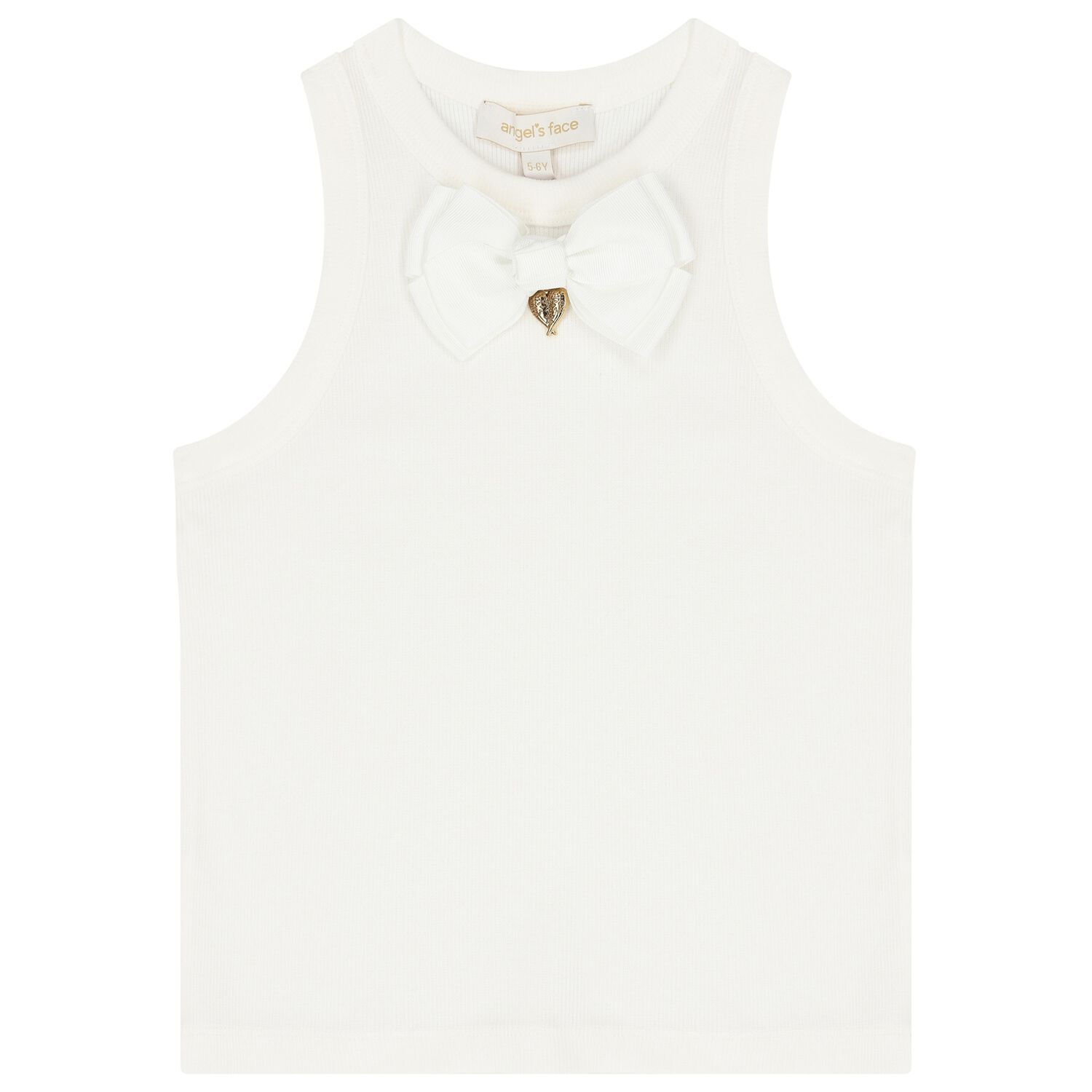 Girls White Bow Top, 1, hi-res
