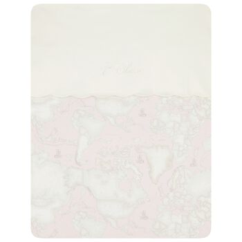 Baby Girls Ivory & Pink Geo Map Blanket