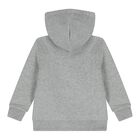 Baby Boys Grey Logo Hooded Zip Up Top, 1, hi-res