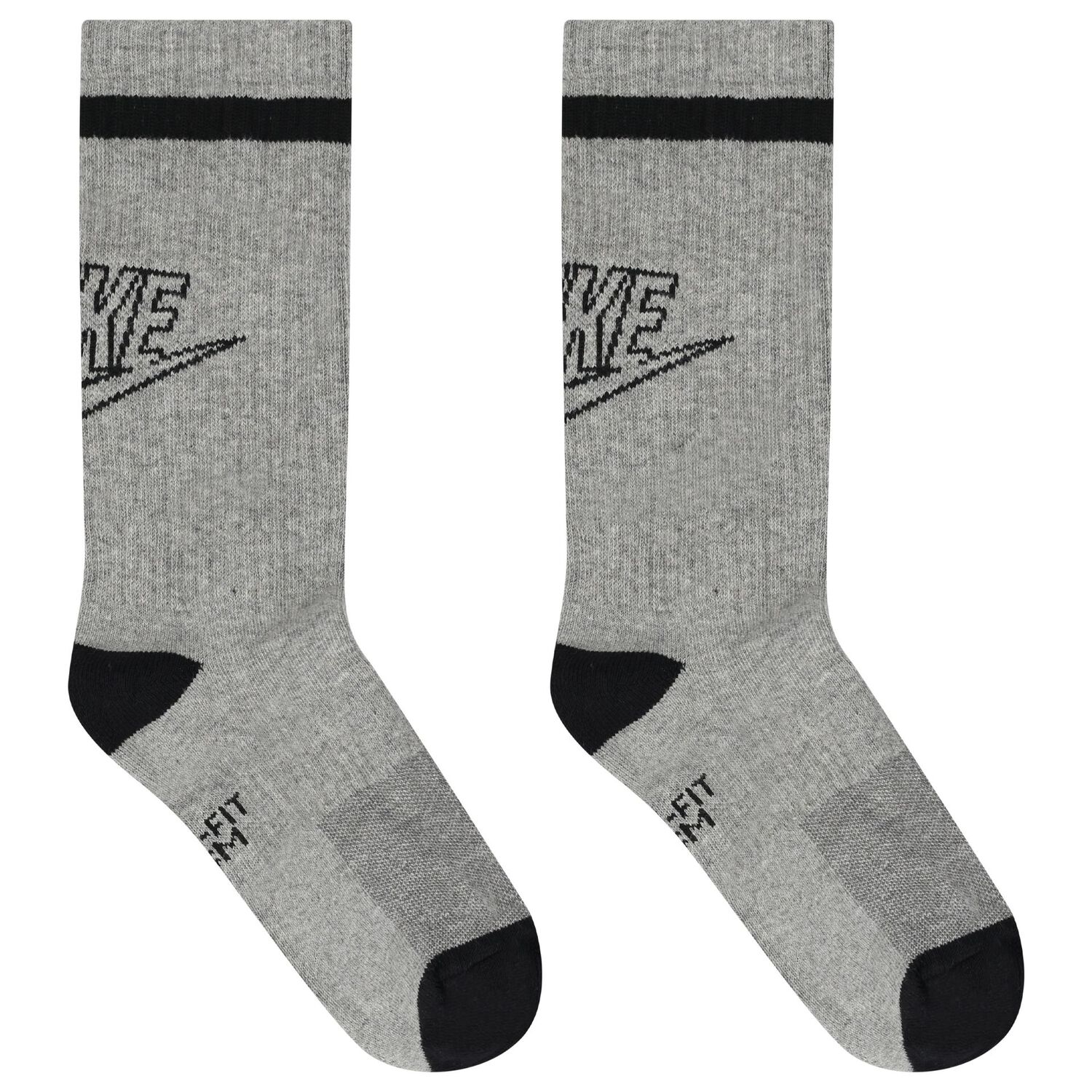 Boys White, Black & Grey Logo Socks ( 6-Pack ), 1, hi-res