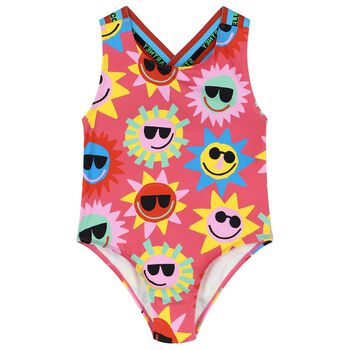 Girls Pink Sun Swimsuit