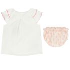 Baby Girls White Teddy bear Shorts Set, 1, hi-res