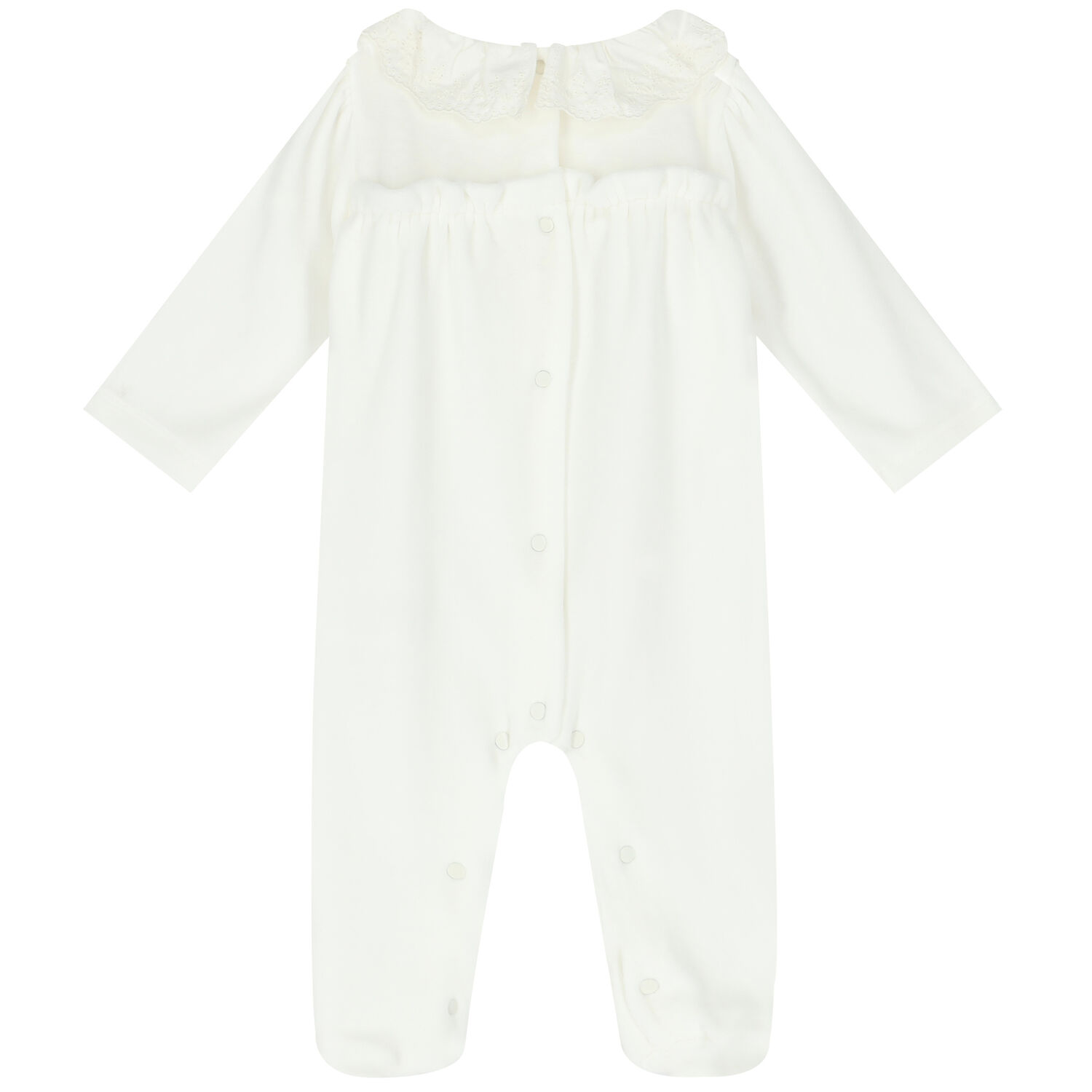 Baby Girls Ivory Bow Babygrow, 1, hi-res