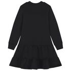 Girls Black Popcorn Logo Dress, 4, hi-res
