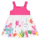 Younger Girls Pink & White Mermaid Dress, 1, hi-res