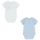 Baby Boys White & Blue Bodysuits ( 2-Pack ), 3, hi-res