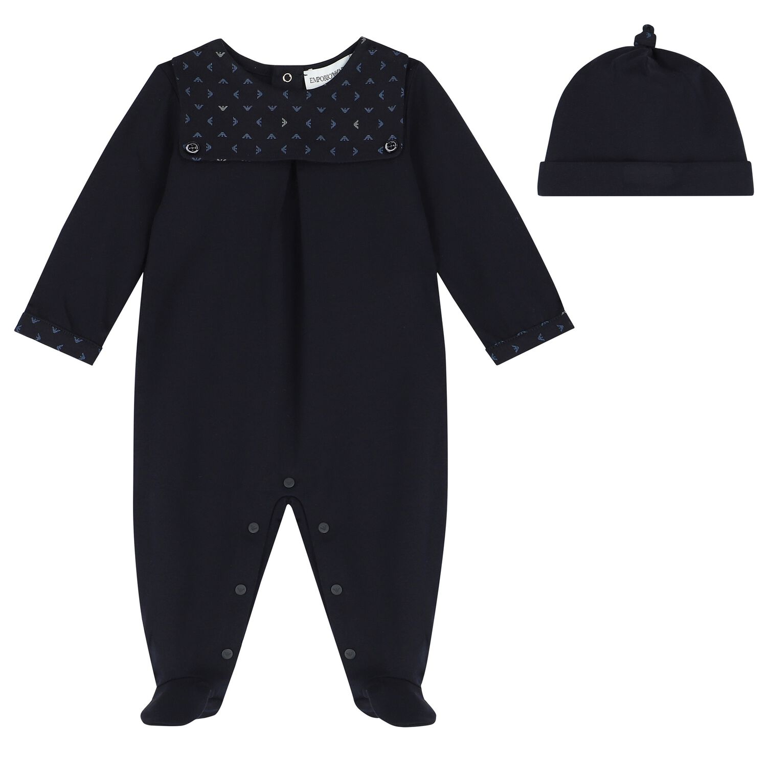 Baby Boys Navy Blue Logo Babygrow Gift Set, 4, hi-res image number null