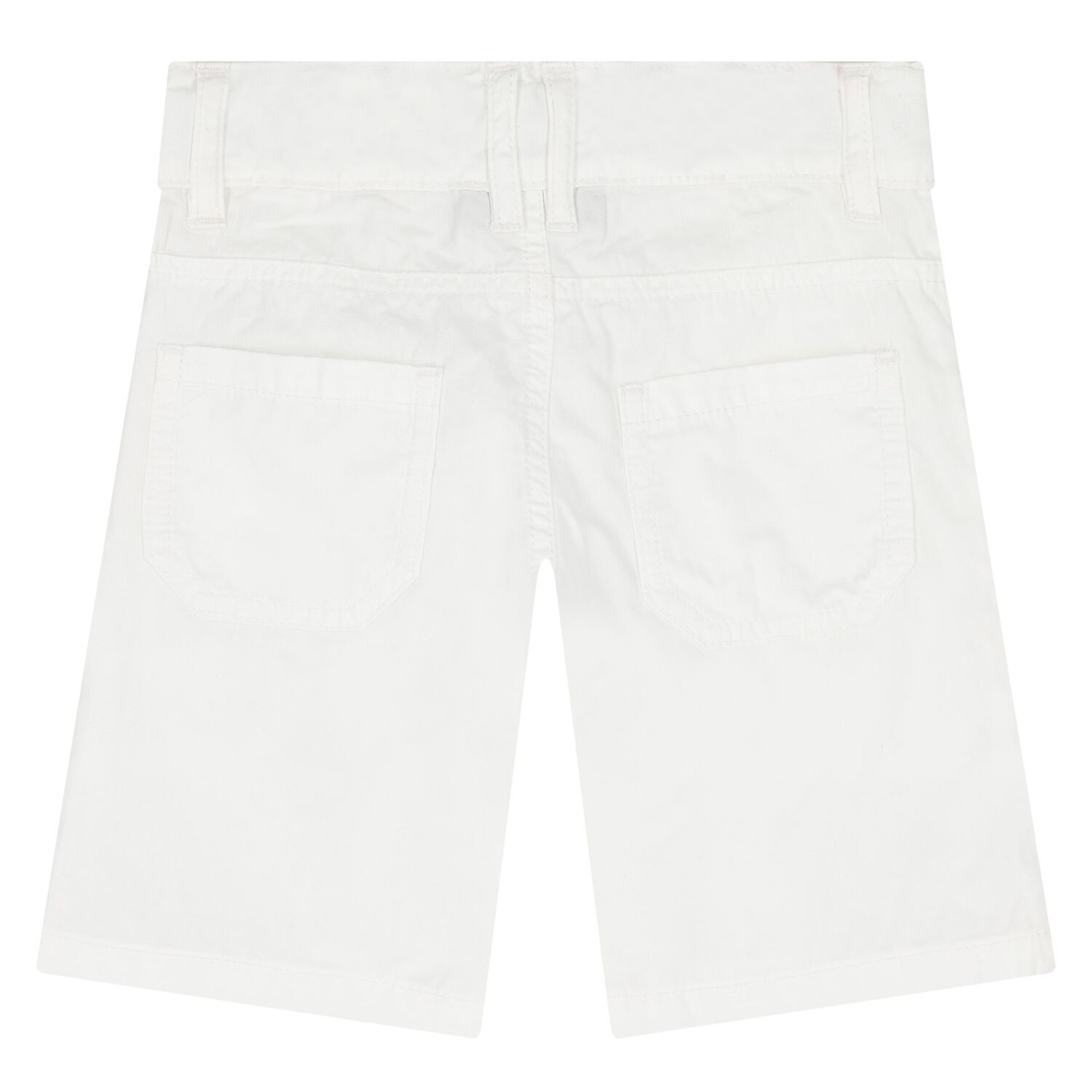 Younger Boys White Logo Shorts, 1, hi-res