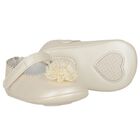 Baby Girls Gold Leather Pre Walker Shoes, 1, hi-res