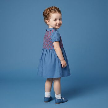 Baby Girls Blue GG Logo Dress