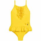 Girls Yellow Ruffle Swimsuit, 1, hi-res