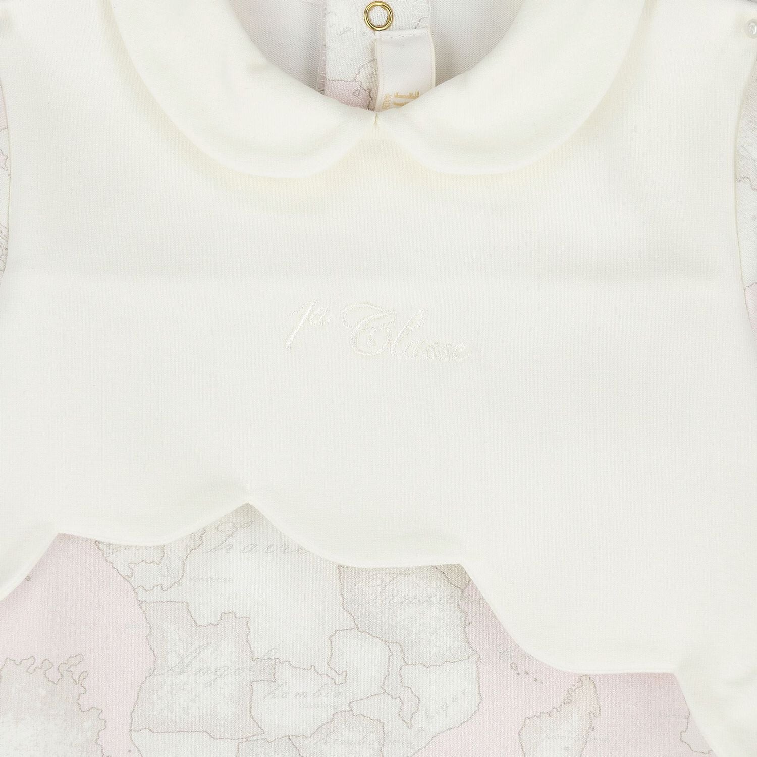 Baby Girls Pink & Ivory Geo Map Babygrow, 1, hi-res