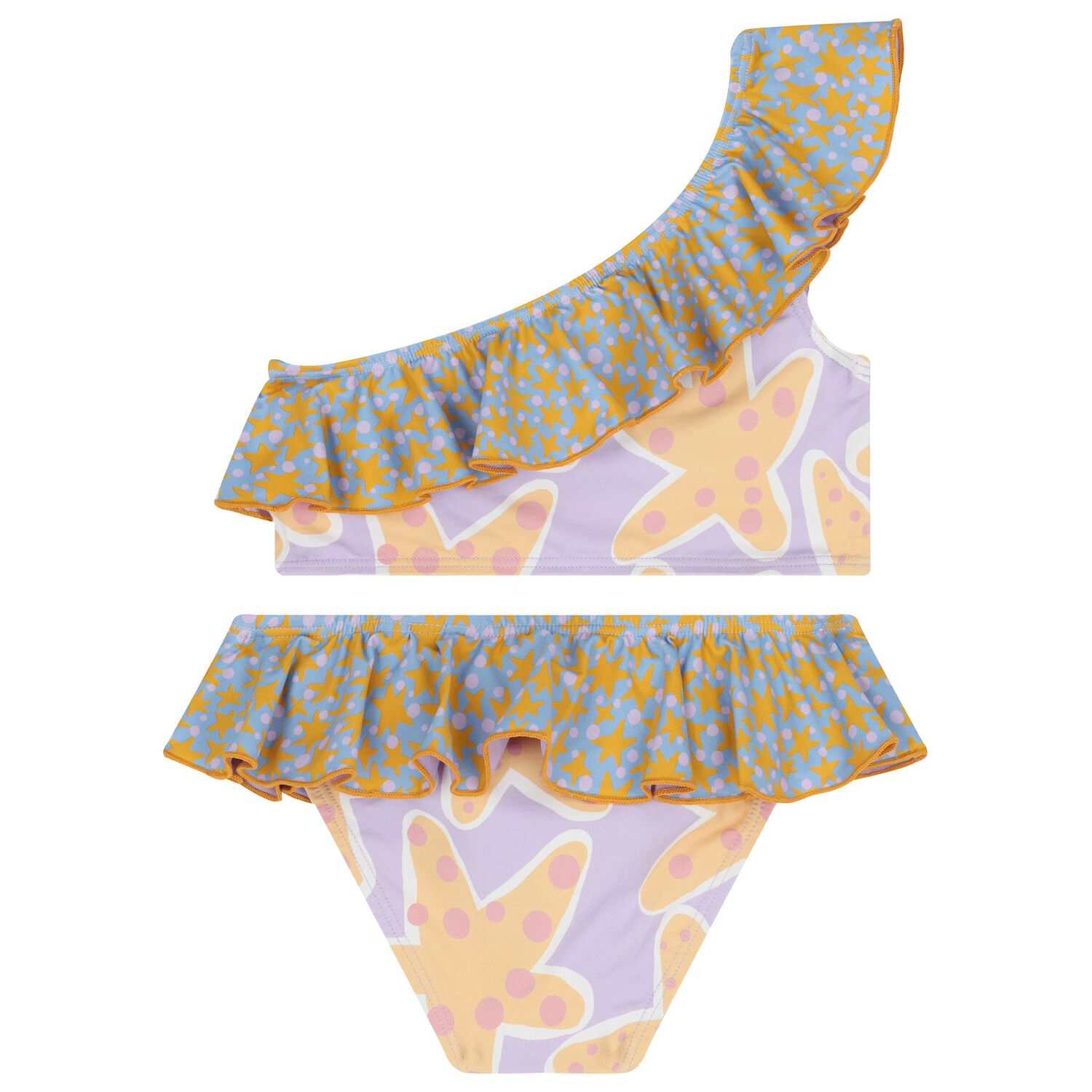Girls Purple & Blue Stars Bikini, 1, hi-res