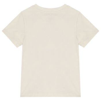 Boys Beige & Green Logo T-Shirt