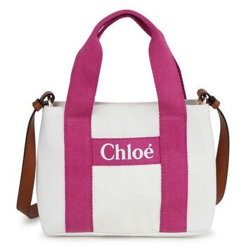 Girls Pink & White Logo Handbag