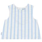 Girls White & Blue Striped Blouse, 1, hi-res