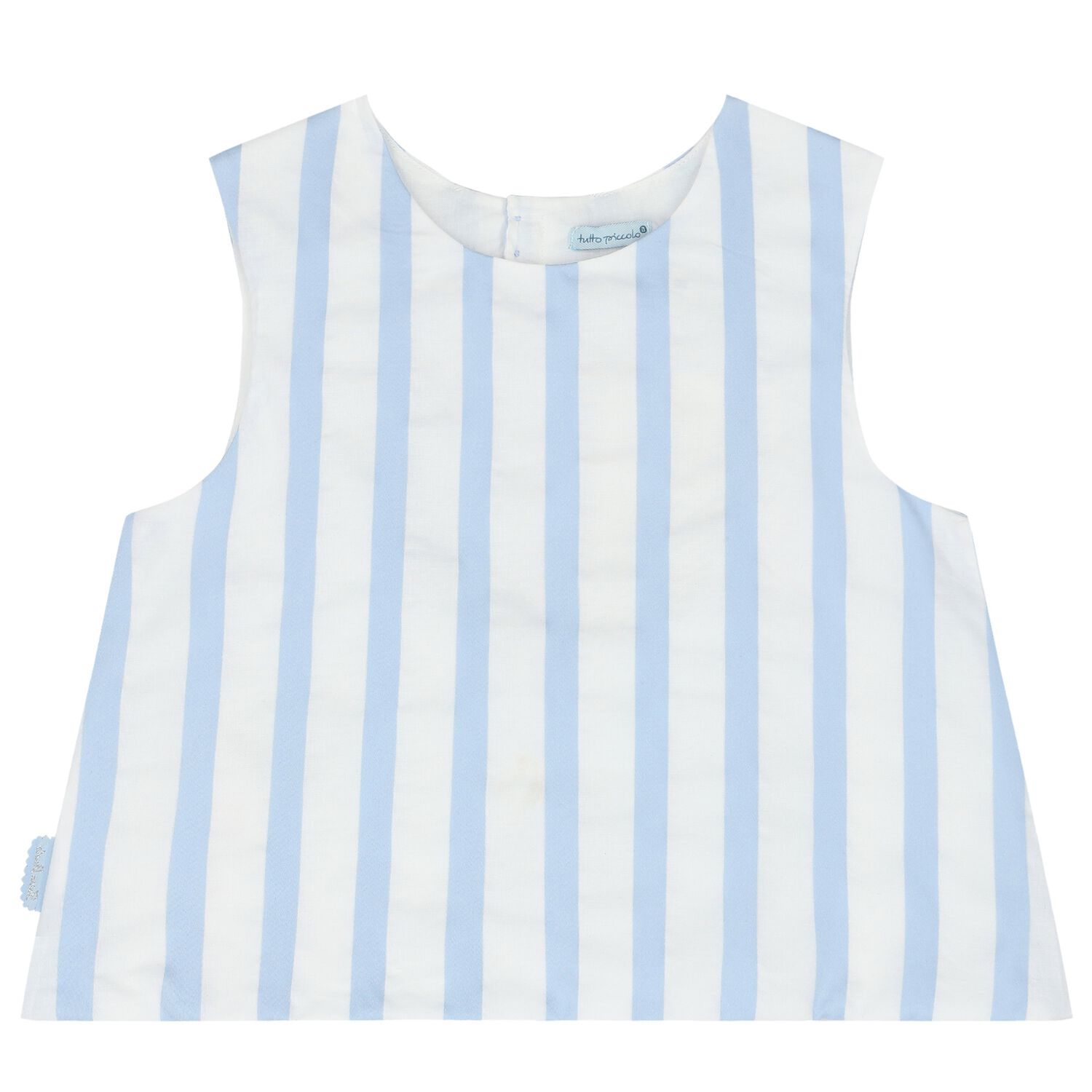 Girls White & Blue Striped Blouse, 1, hi-res image number null