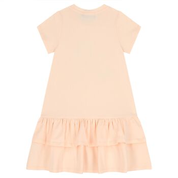 Girls Pink Butterflies Logo Dress