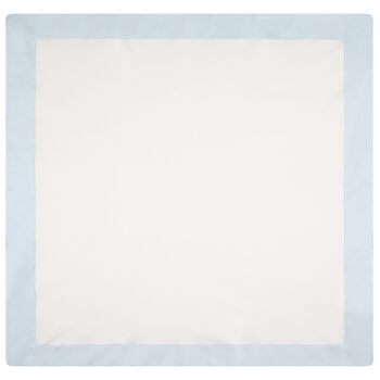 Baby Boys White & Blue Teddy Bear Logo Padded Blanket