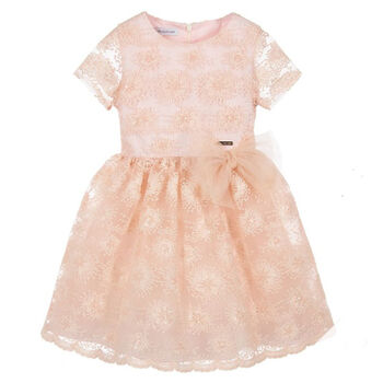 Girls Blush Pink Embroidered Dress