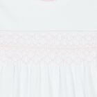 Baby Girls White Smocked Babygrow, 1, hi-res
