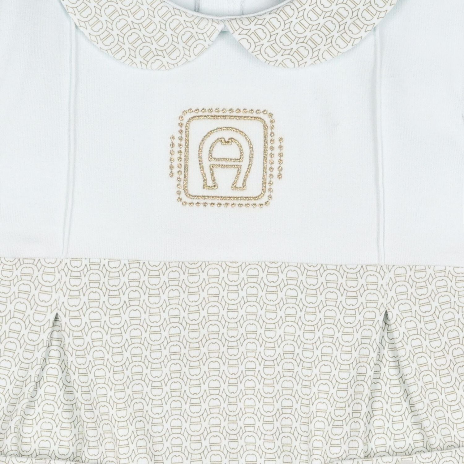 Baby Boys Blue & Gold Logo Babygrow, 1, hi-res