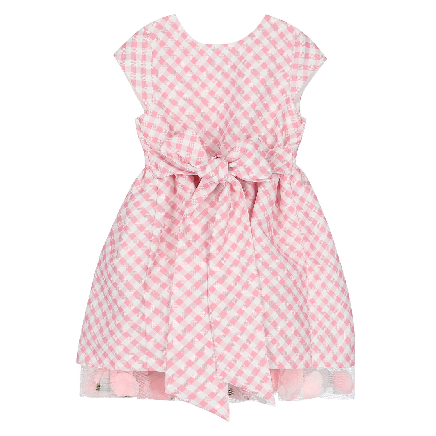 knee length dresses for ladies GANNI Women's Pink Check Smock Dress – Saint Bernard main image 0
