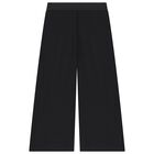 Girls Black Logo Trousers, 1, hi-res