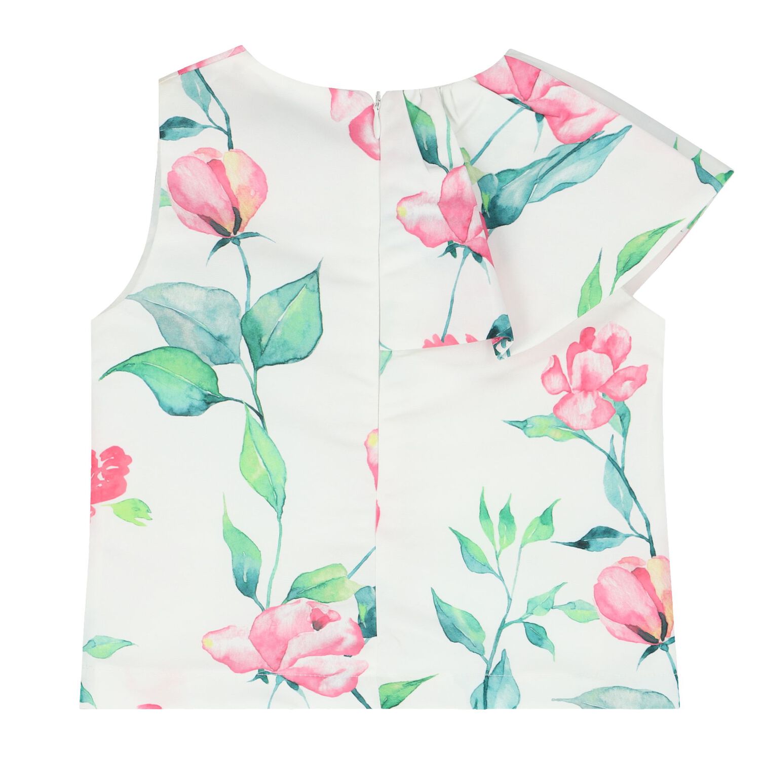 Girls White & Pink Floral Skirt Set, 1, hi-res image number null