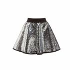 Girls Black & Silver Sequin Skirt, 1, hi-res
