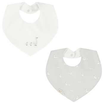 White & Grey Baby Bibs ( 2-Pack )