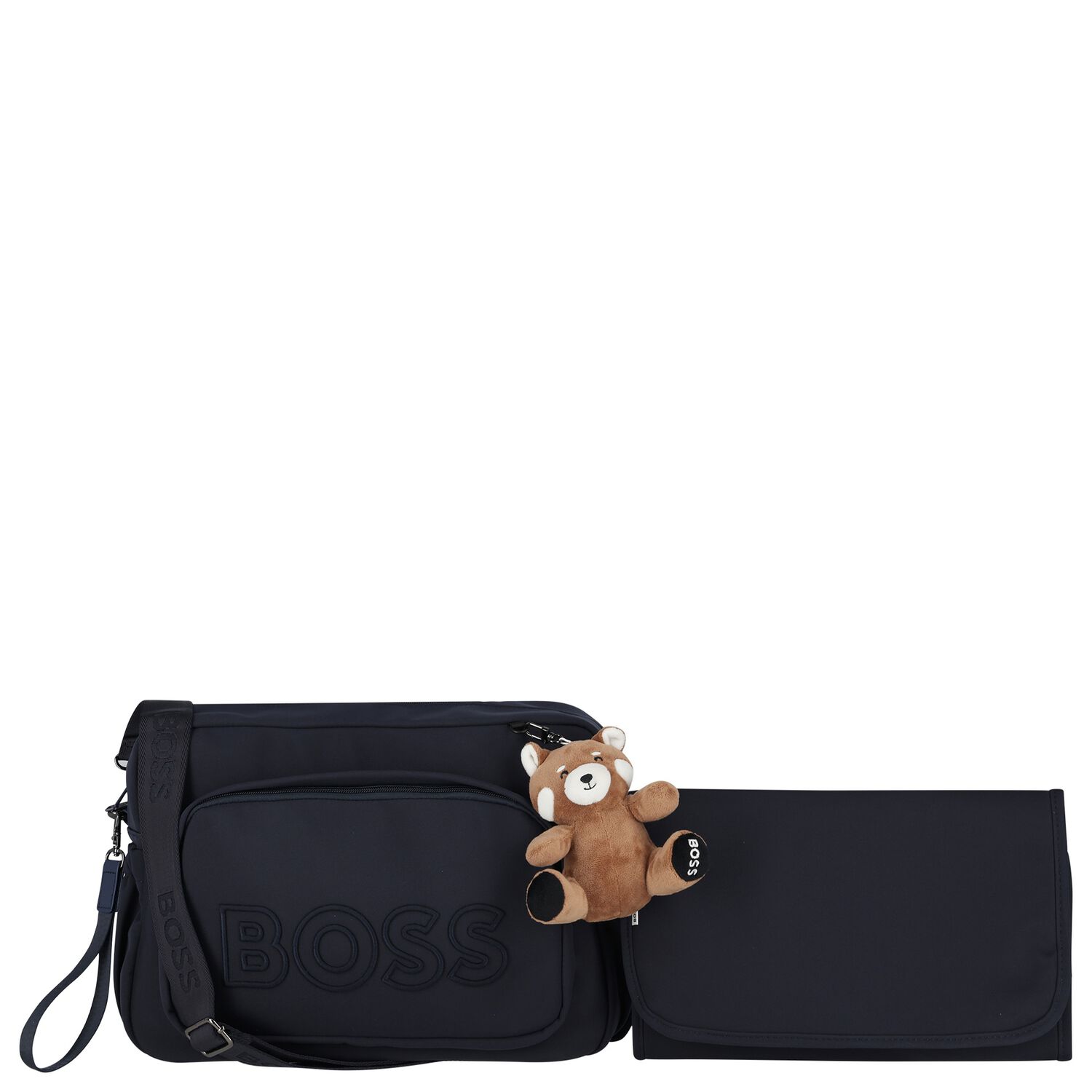 Navy Blue Logo Red Panda  Baby Changing Bag, 2, hi-res