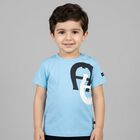 تيشيرت اولاد بالشعار باللون الازرق , 2, hi-res