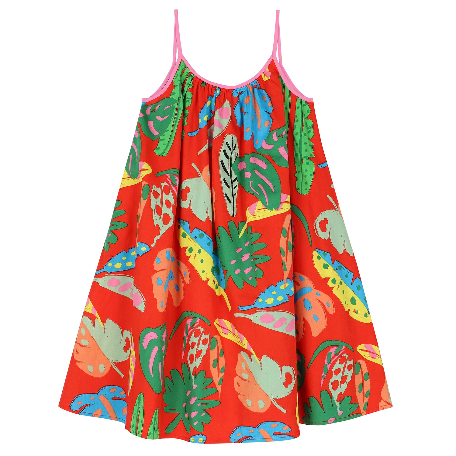 Girls Red Leaves Dress, 1, hi-res image number null