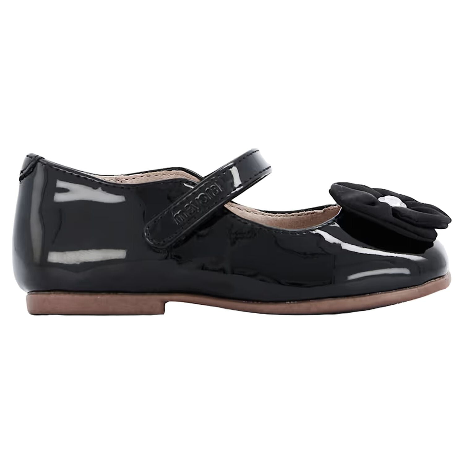 Younger Girls Black Patent Leather Shoes, 3, hi-res