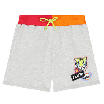 Girls Grey Logo Shorts