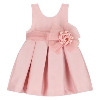 Younger Girls Pink Satin Dress