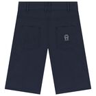 Boys Navy Blue Logo Shorts, 3, hi-res