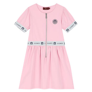 Girls Pink Logo Dress