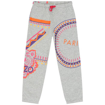 Girls Grey Logo Joggers