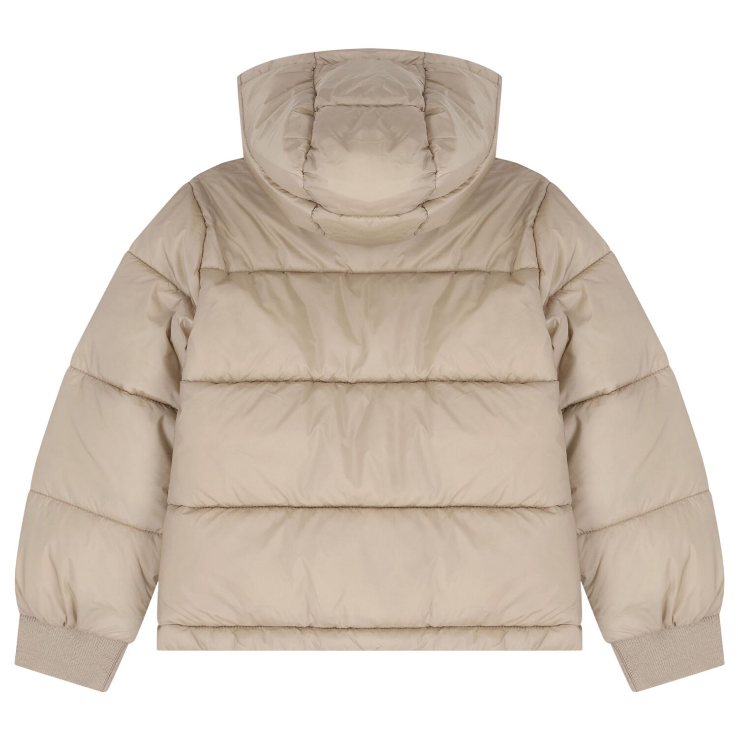 Boys Beige Quilted Puffer Jacket, 1, hi-res