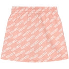 Girls Pink Logo Skirt, 1, hi-res