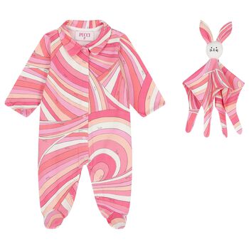 Baby Girls Pink & Ivory Iride Babygrow Gift Set