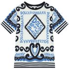 White & Blue Marina Print T-Shirt, 1, hi-res