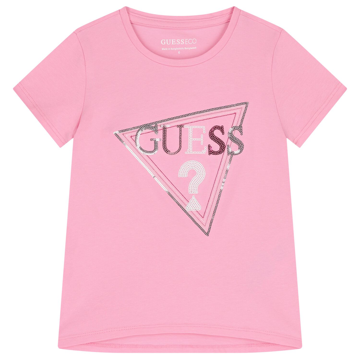 Girls Pink Embellished Logo T-Shirt, 3, hi-res