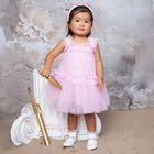 Baby Girls Pink Embellished Tulle Dress Set, 1, hi-res