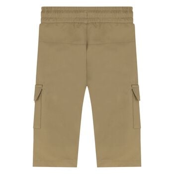 Younger Boys Beige Logo Trousers