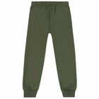 Boys Green Cotton Joggers, 1, hi-res