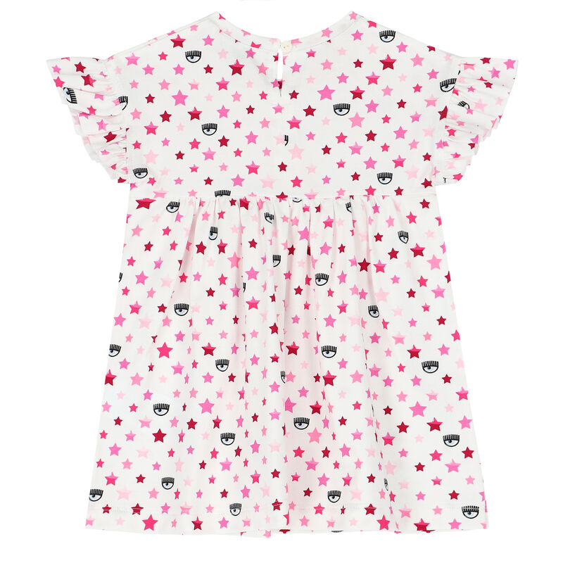 Younger Girls White & Pink Logo Dress, 1, hi-res image number null